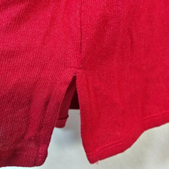 Love Scarlett Red Short Sheer Puff Sleeve Swiss Dot Size PL - Picture 8 of 8